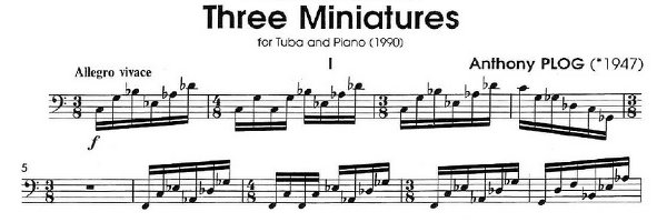 Tuba and Euphonium 	 Three Miniatures  A. Plog  (I mov)